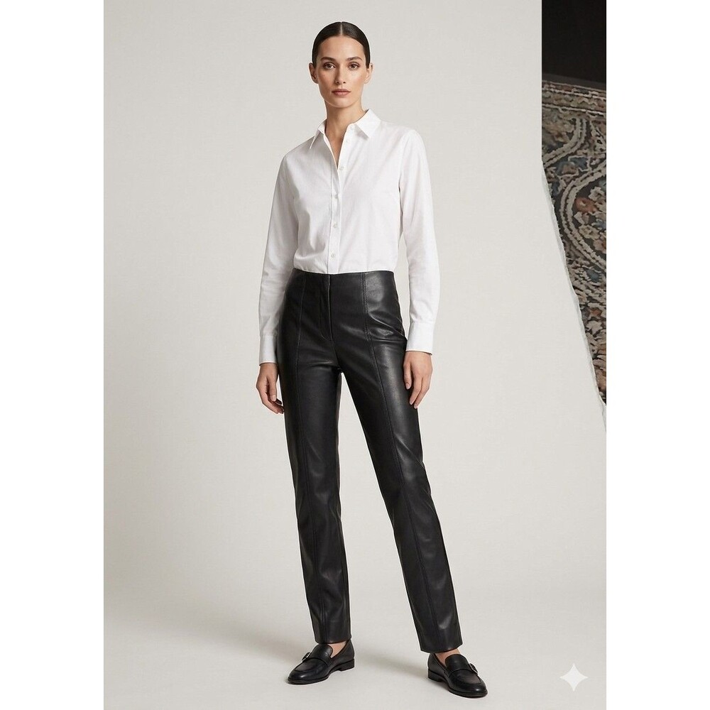Simply Vera Wang Women’s Faux Leather Ankle Pant Black  M